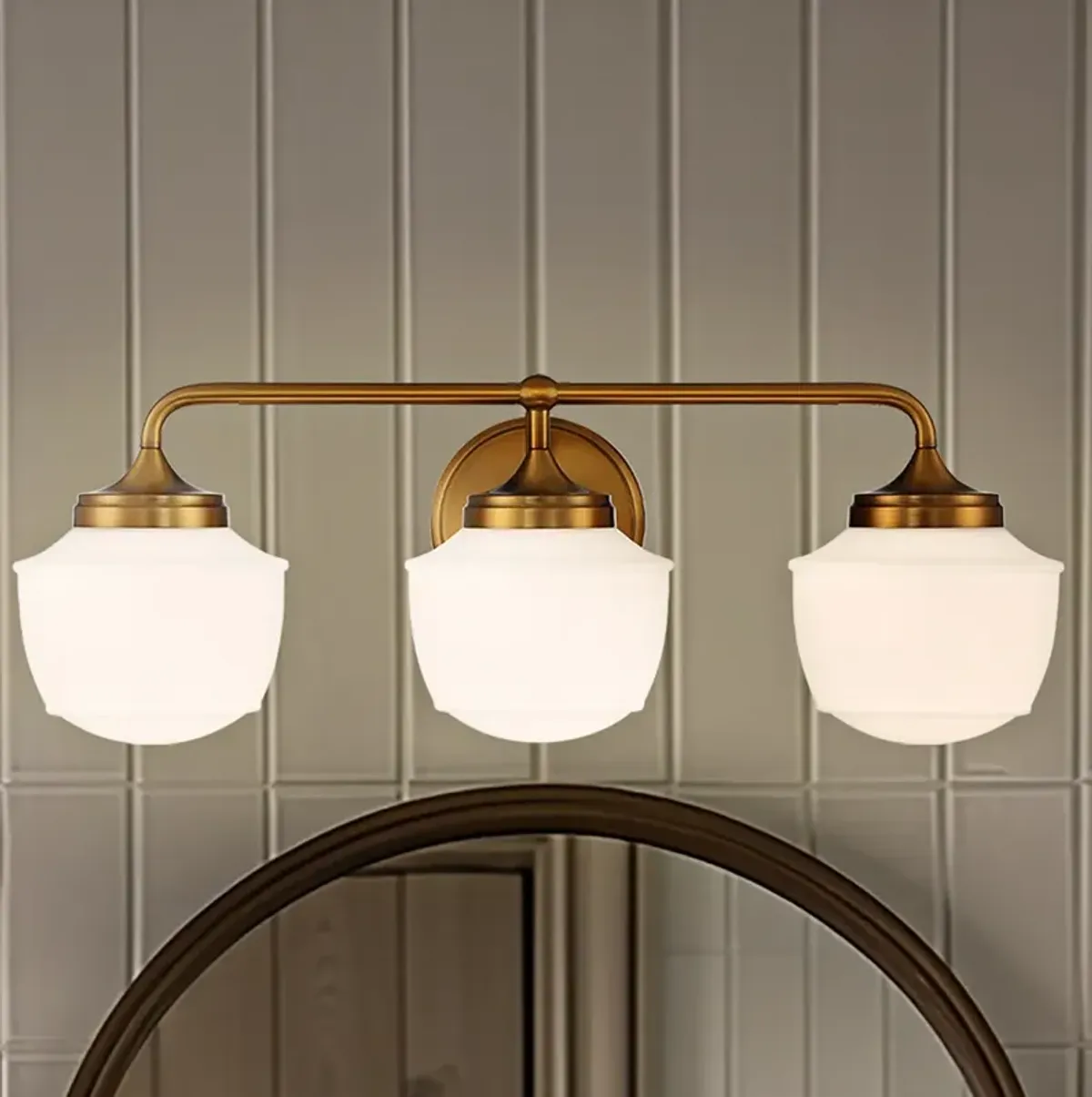 Cornwell 23" Wide Aged Brass 3-Light Bath Light