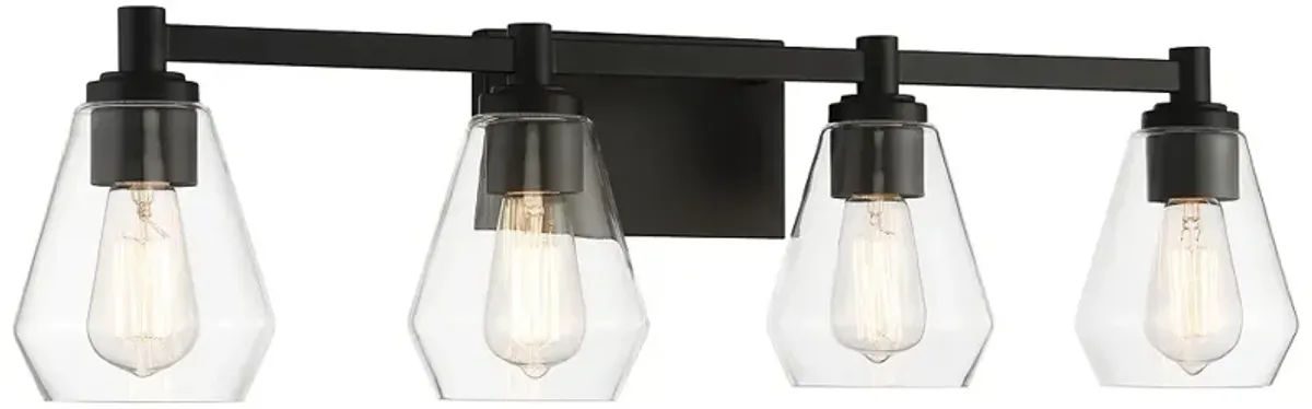 Clarity 32" Wide Coal Black 4-Light Vanity Bath Light