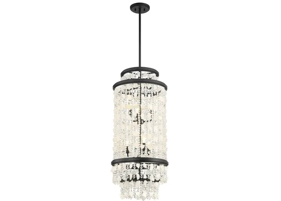 Minka Lavery Shimmering Elegance 6-Light Sand Black Foyer Pendant