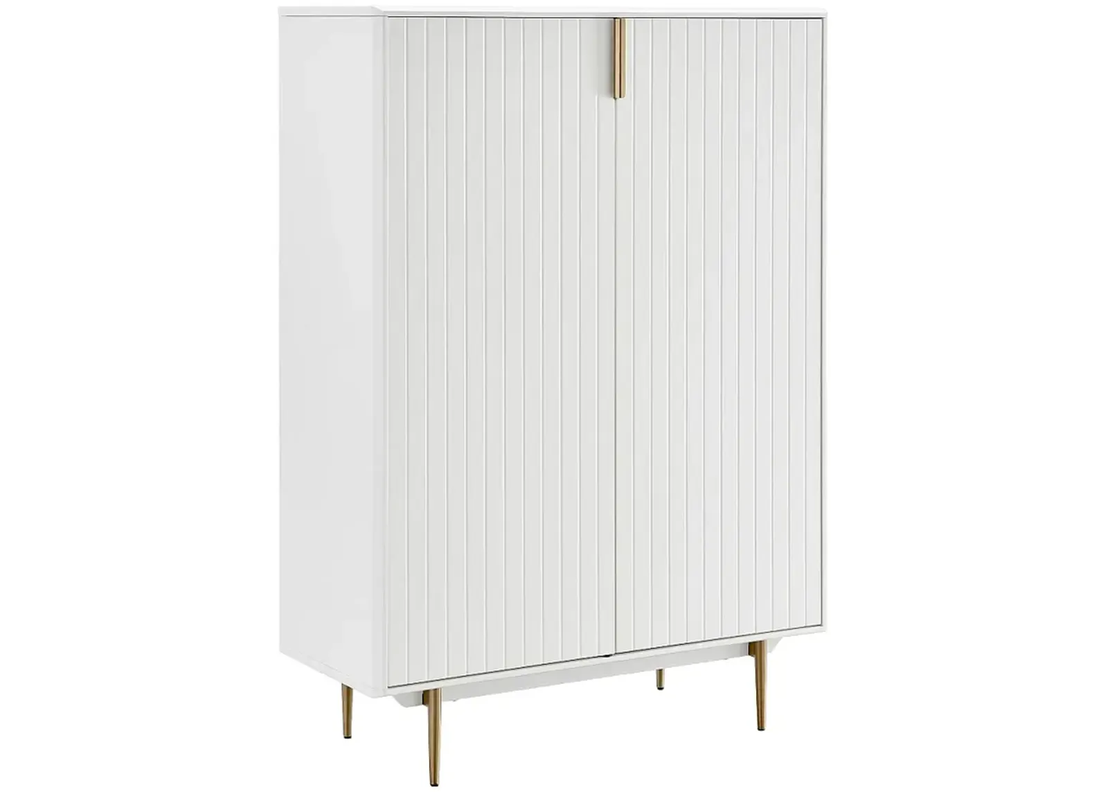 Norna 39 1/2" Wide White Lacquered Wood 2-Door Cabinet