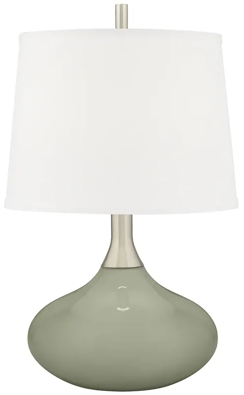 Color Plus Felix 24" High Modern Evergreen Fog Green Table Lamp