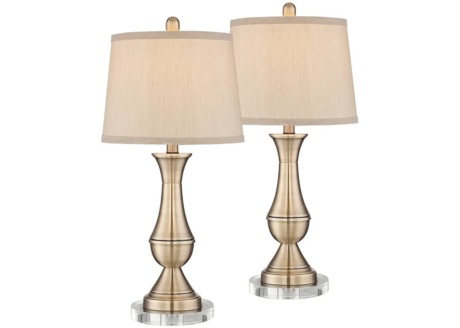 Regency Hill Becky 25 3/4" Traditional Brass Table Lamps with Risers