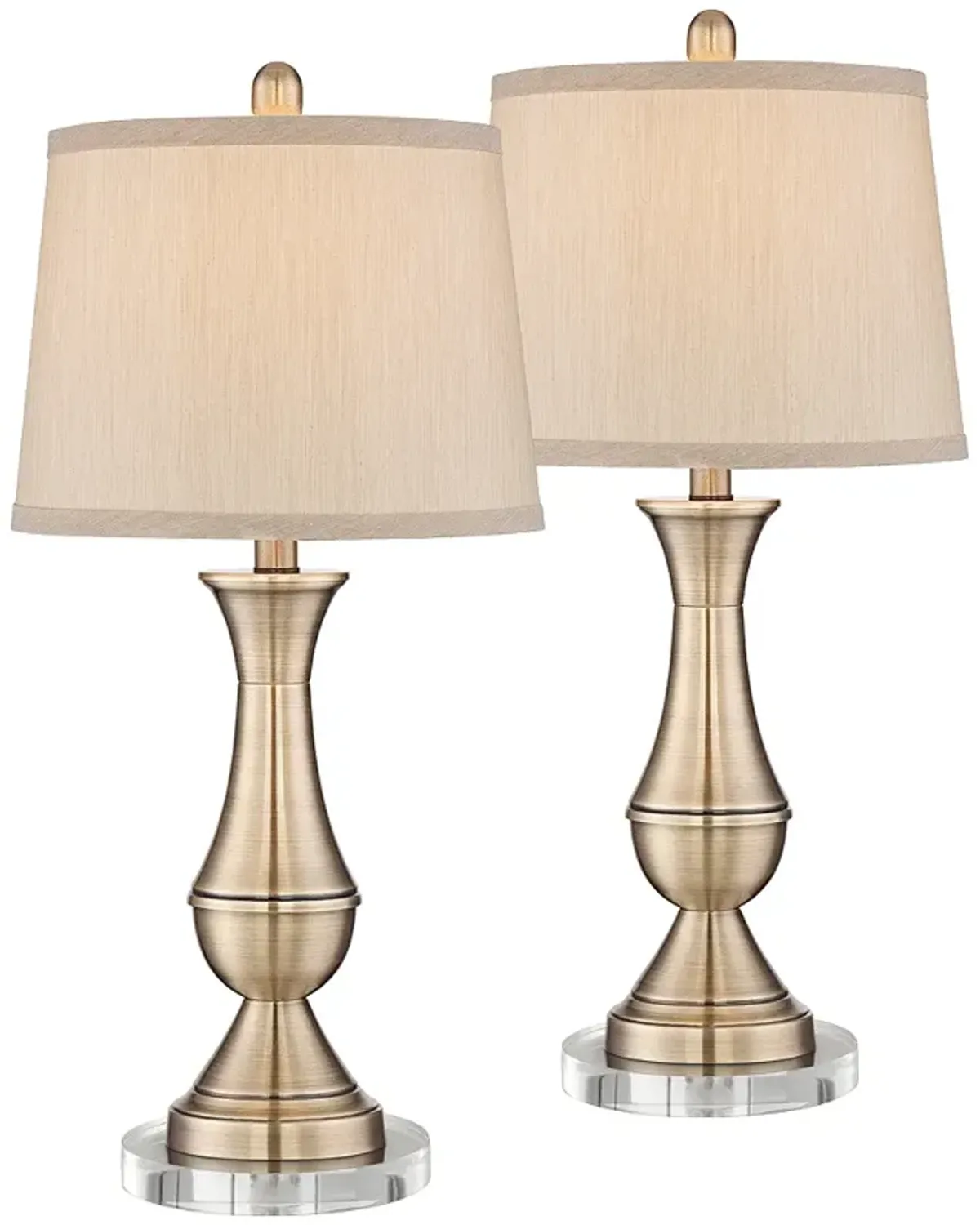 Regency Hill Becky 25 3/4" Traditional Brass Table Lamps with Risers