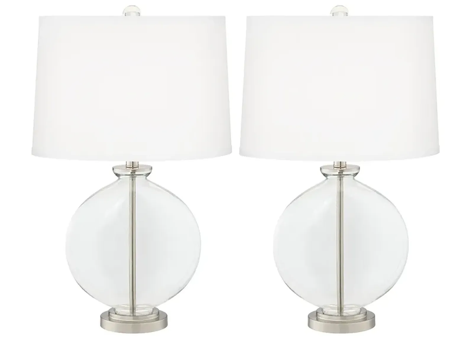 Color Plus Carrie 26 1/2" Clear Glass Fillable Table Lamps Set of 2