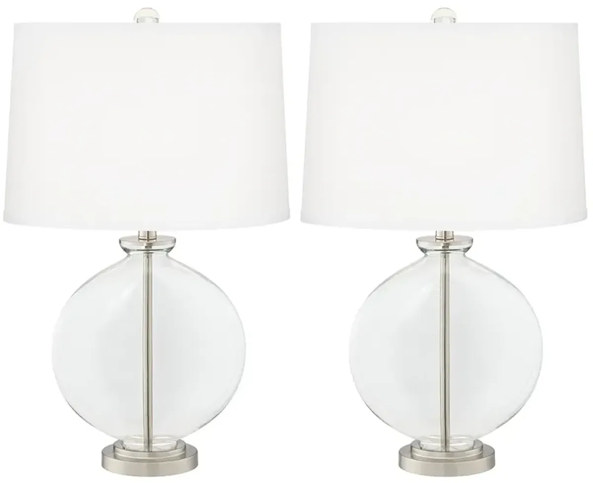 Color Plus Carrie 26 1/2" Clear Glass Fillable Table Lamps Set of 2