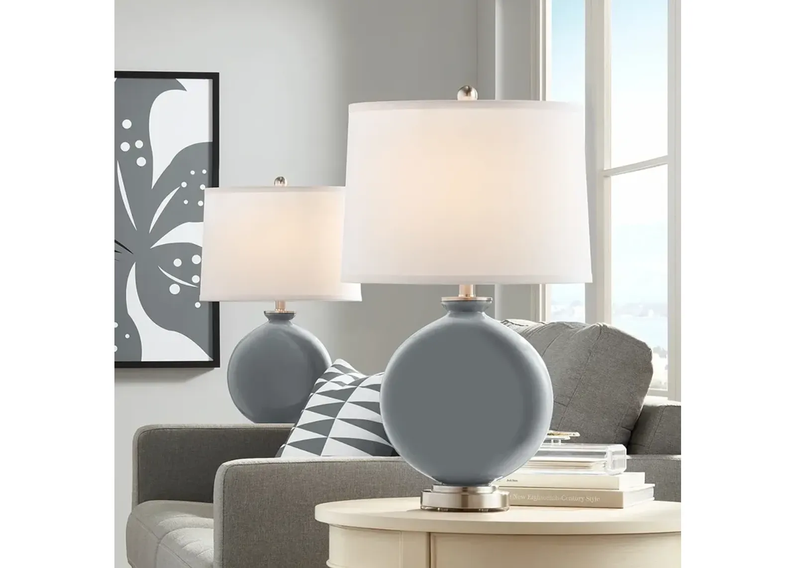 Color Plus Carrie 26 1/2" Software Gray Table Lamps Set of 2