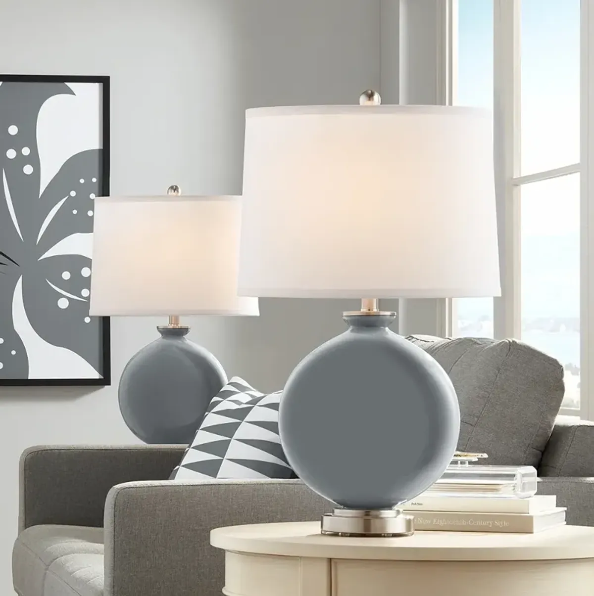 Color Plus Carrie 26 1/2" Software Gray Table Lamps Set of 2