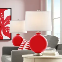 Bright Red Carrie Table Lamp Set of 2