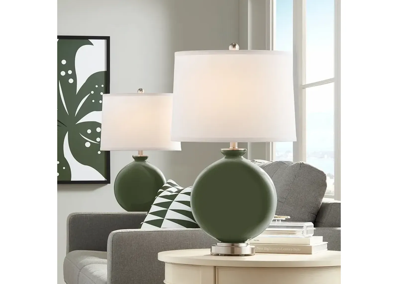 Color Plus Carrie 26 1/2" Secret Garden Green Table Lamps Set of 2