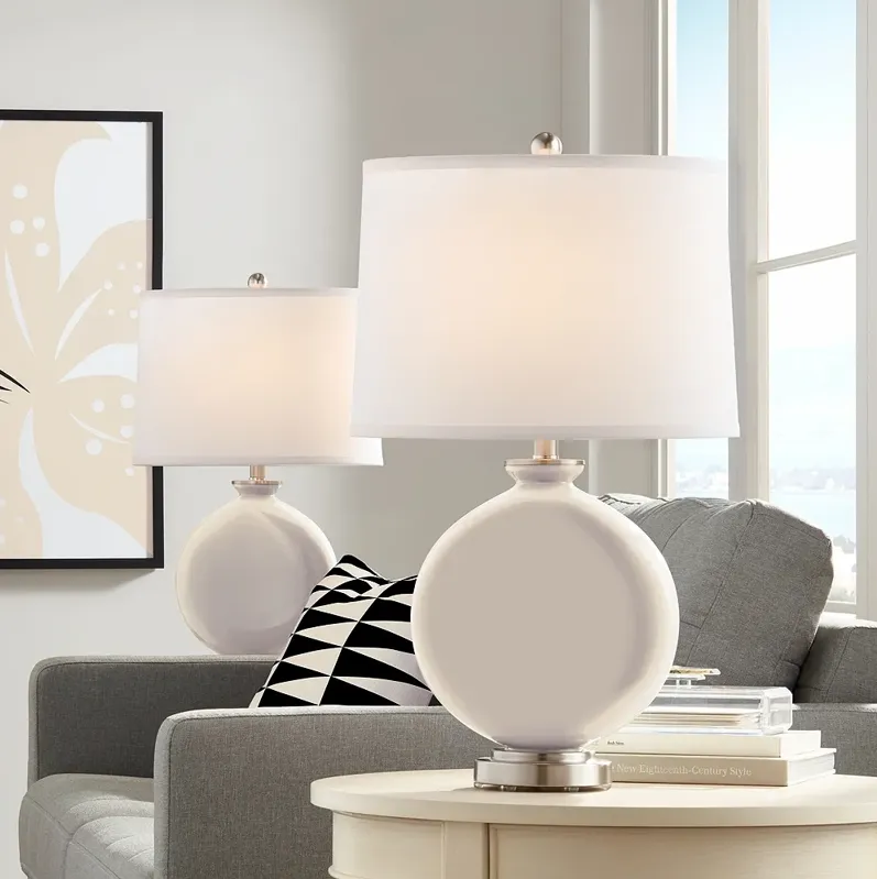 Color Plus Carrie 26 1/2" Steamed Milk White Table Lamps Set of 2