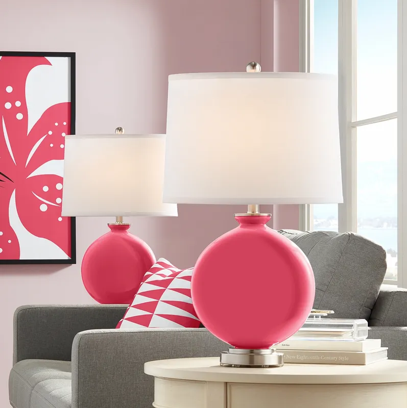Eros Pink Carrie Table Lamp Set of 2