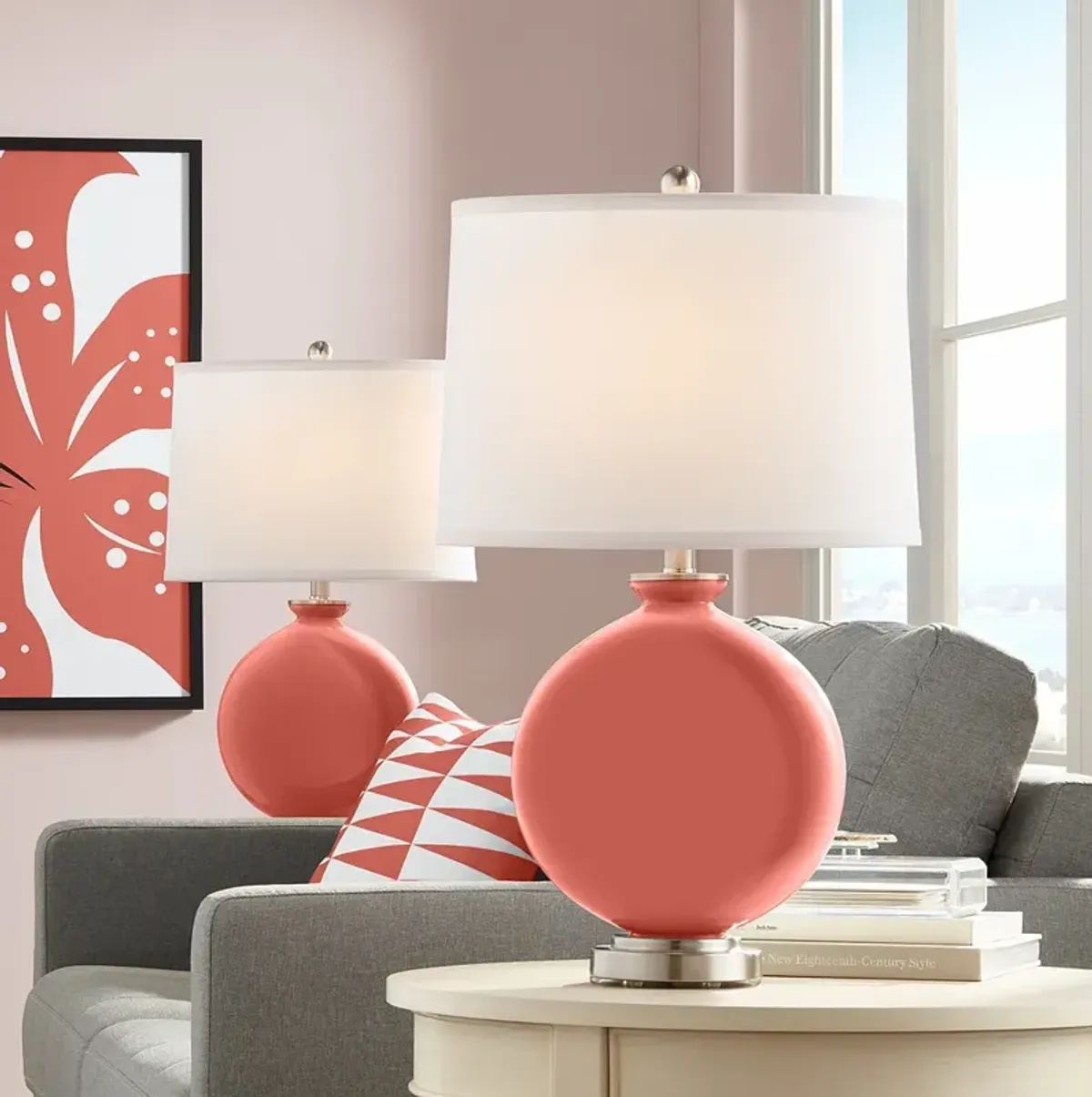 Color Plus Carrie 26 1/2" Coral Reef Table Lamp Set of 2