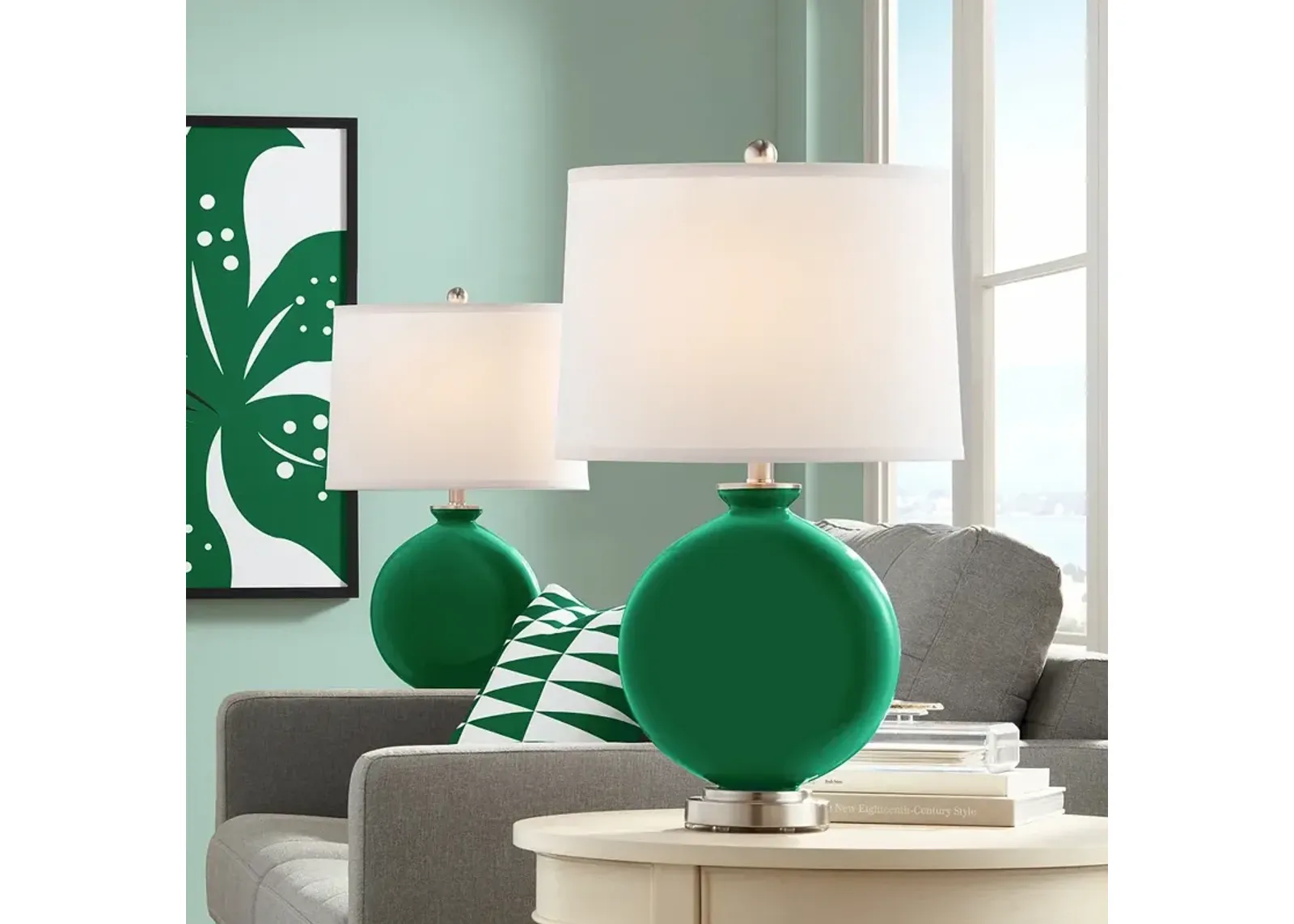 Color Plus Carrie 26 1/2" High Greens Table Lamp Set of 2