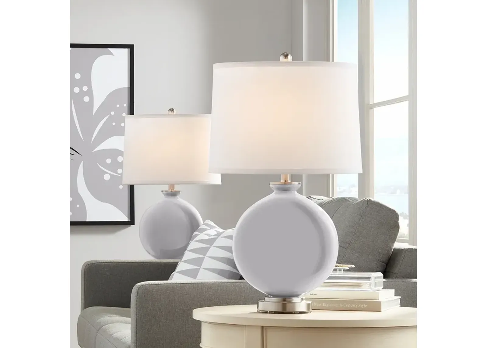 Color Plus Carrie 26 1/2" Swanky Gray Table Lamps Set of 2