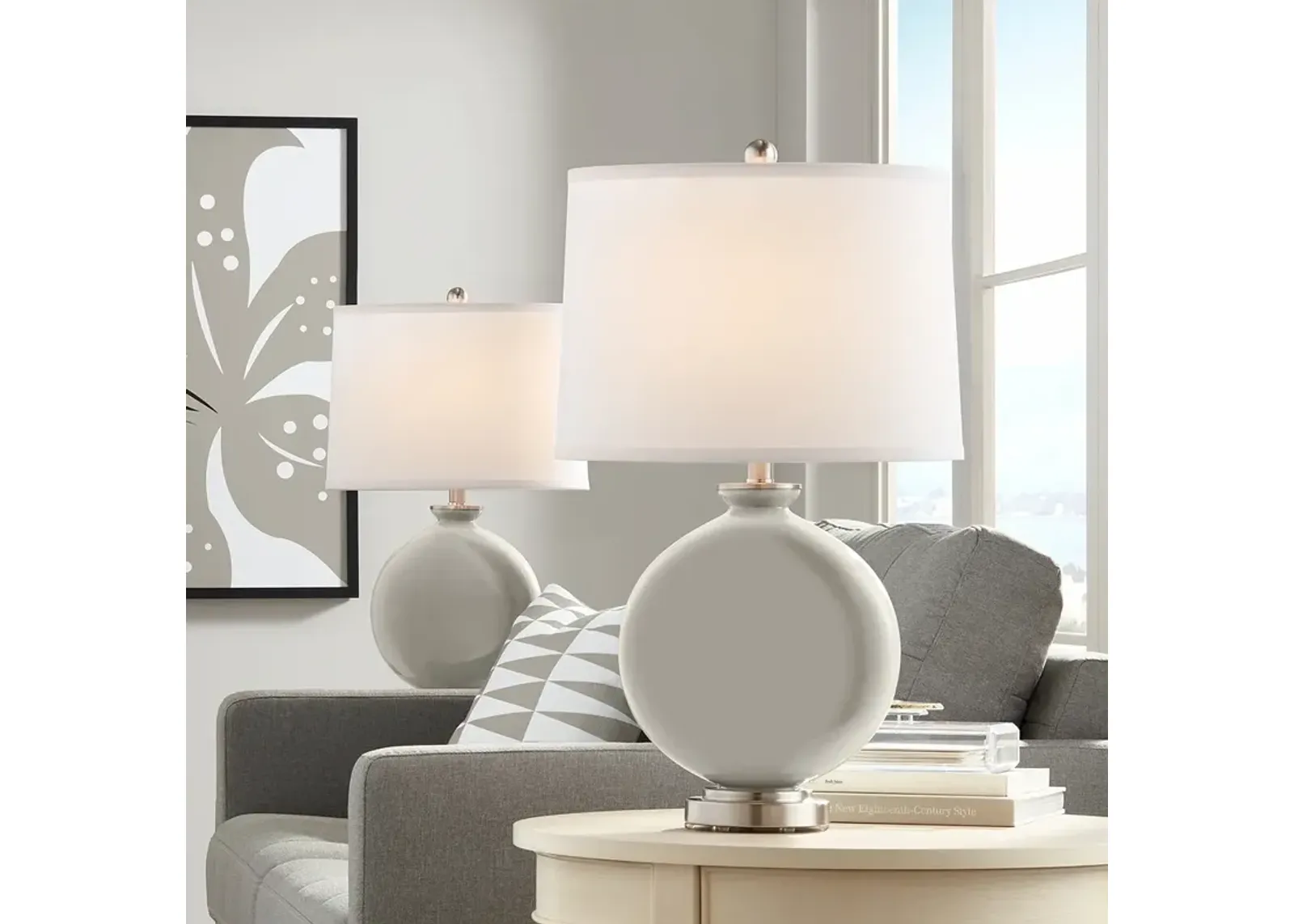 Color Plus Carrie 26 1/2" High Requisite Gray Table Lamps Set of 2