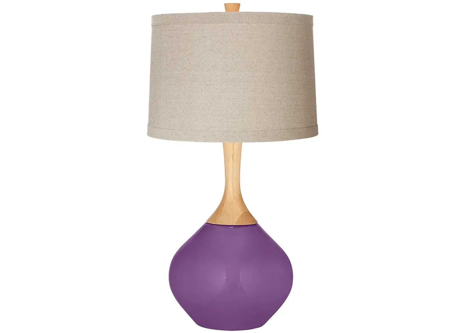 Passionate Purple Natural Linen Drum Shade Wexler Table Lamp