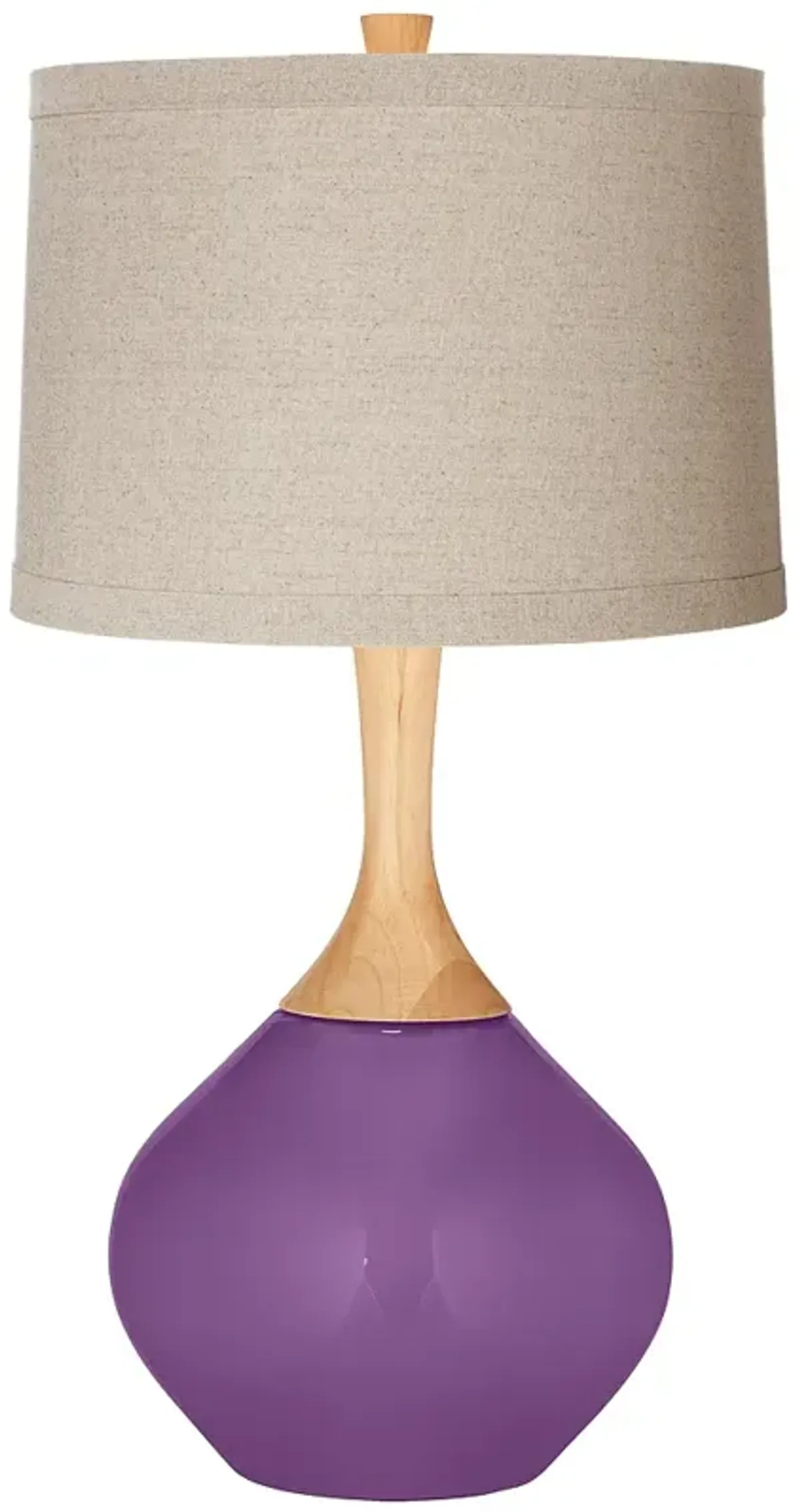 Passionate Purple Natural Linen Drum Shade Wexler Table Lamp