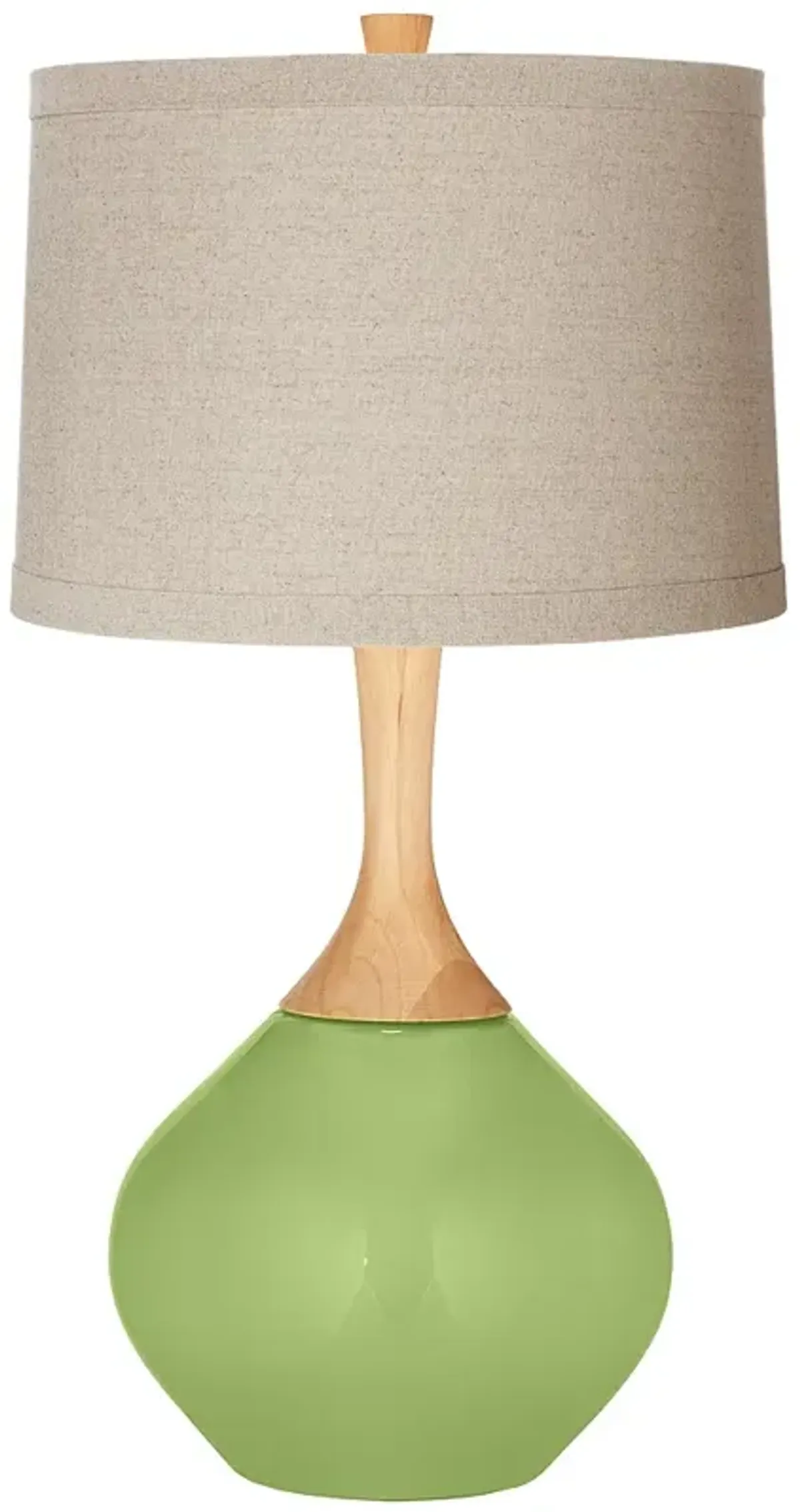 Lime Rickey Natural Linen Drum Shade Wexler Table Lamp