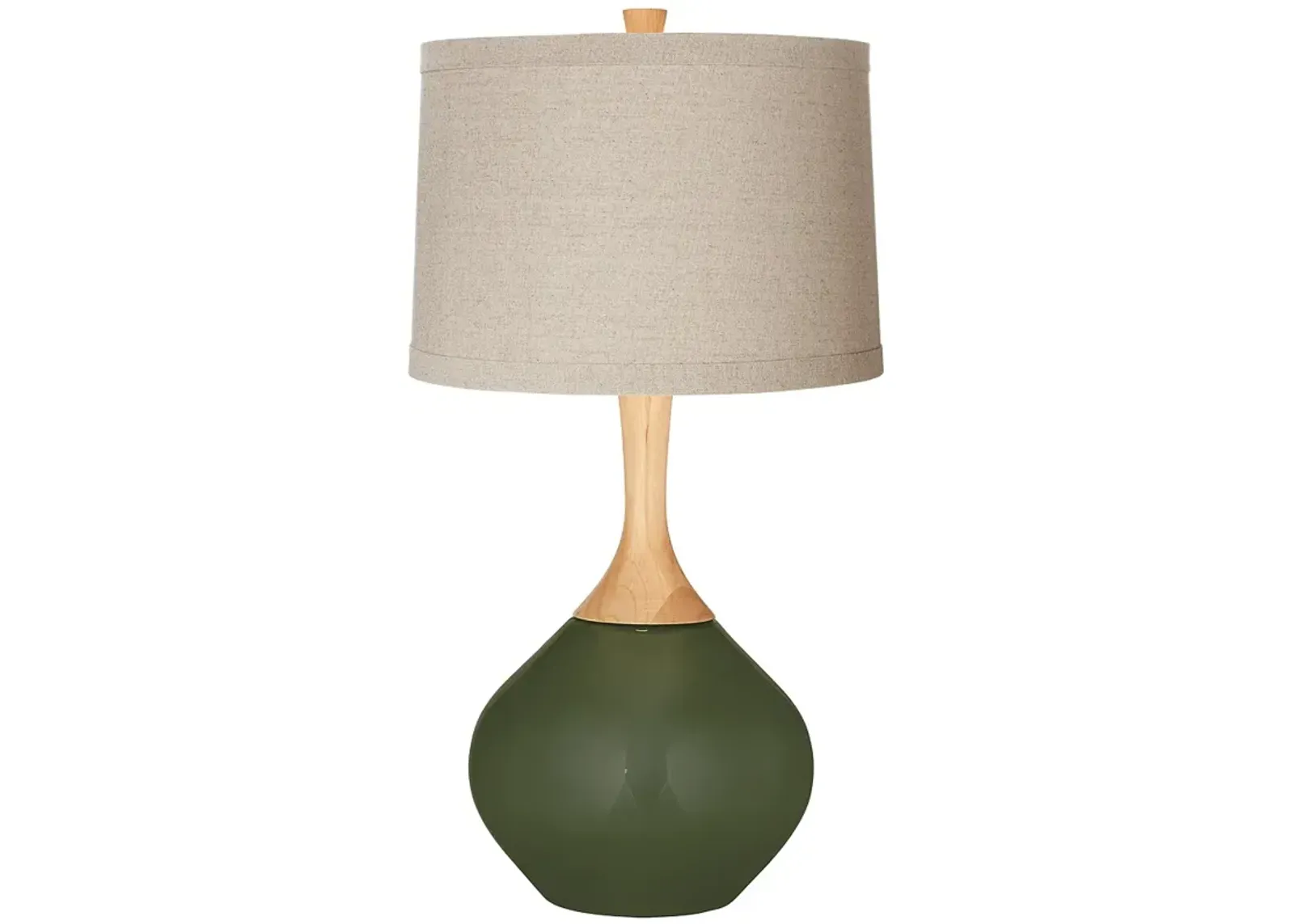 Color Plus Wexler 31" Linen Drum Shade Secret Garden Green Table Lamp