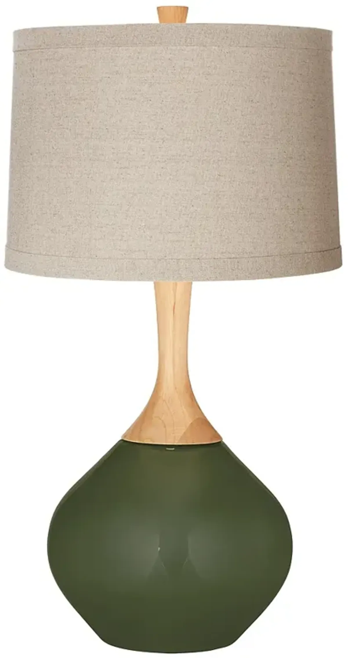 Color Plus Wexler 31" Linen Drum Shade Secret Garden Green Table Lamp