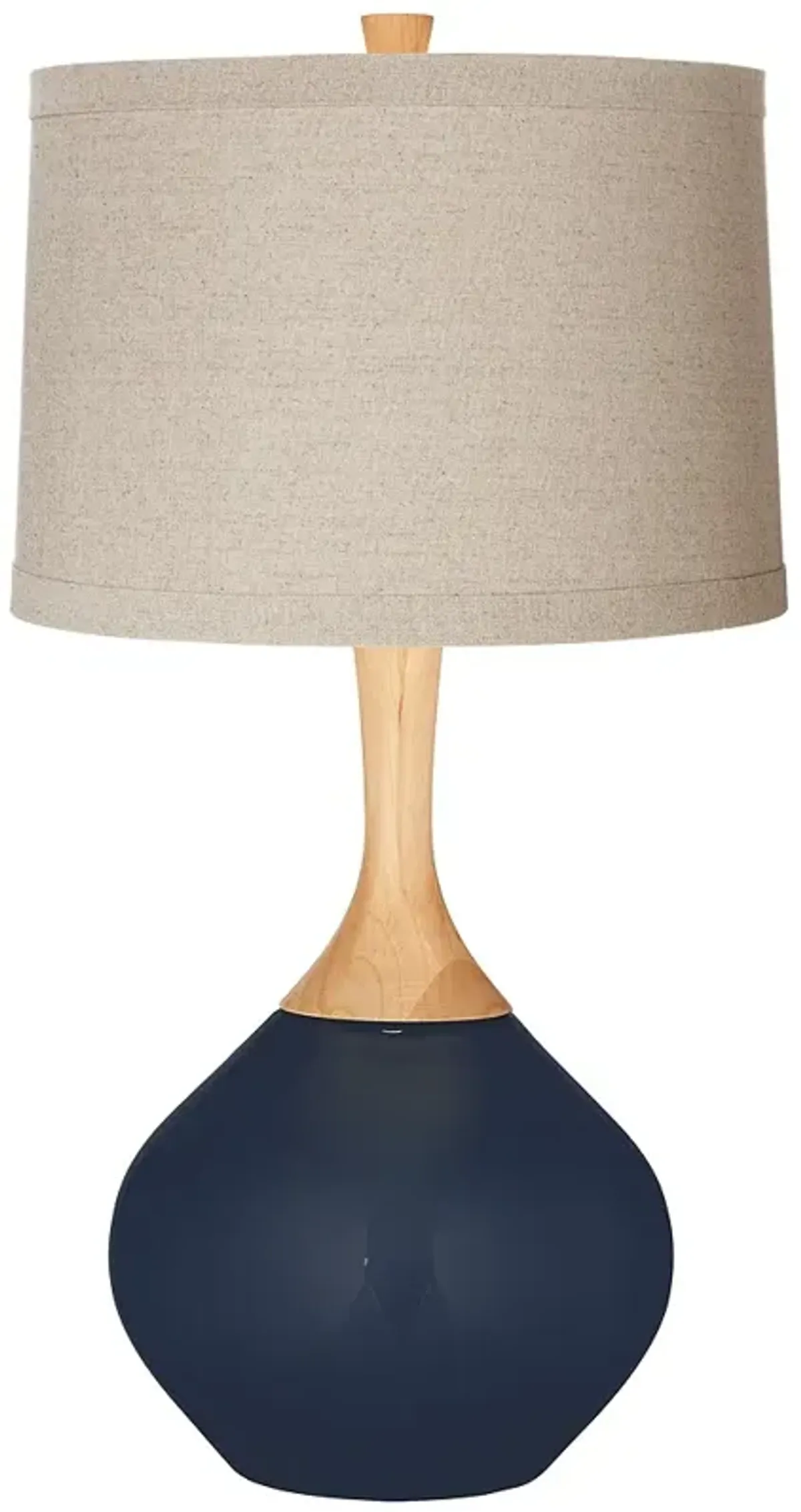 Color Plus Wexler 31" Natural Linen Shade Naval Blue Table Lamp