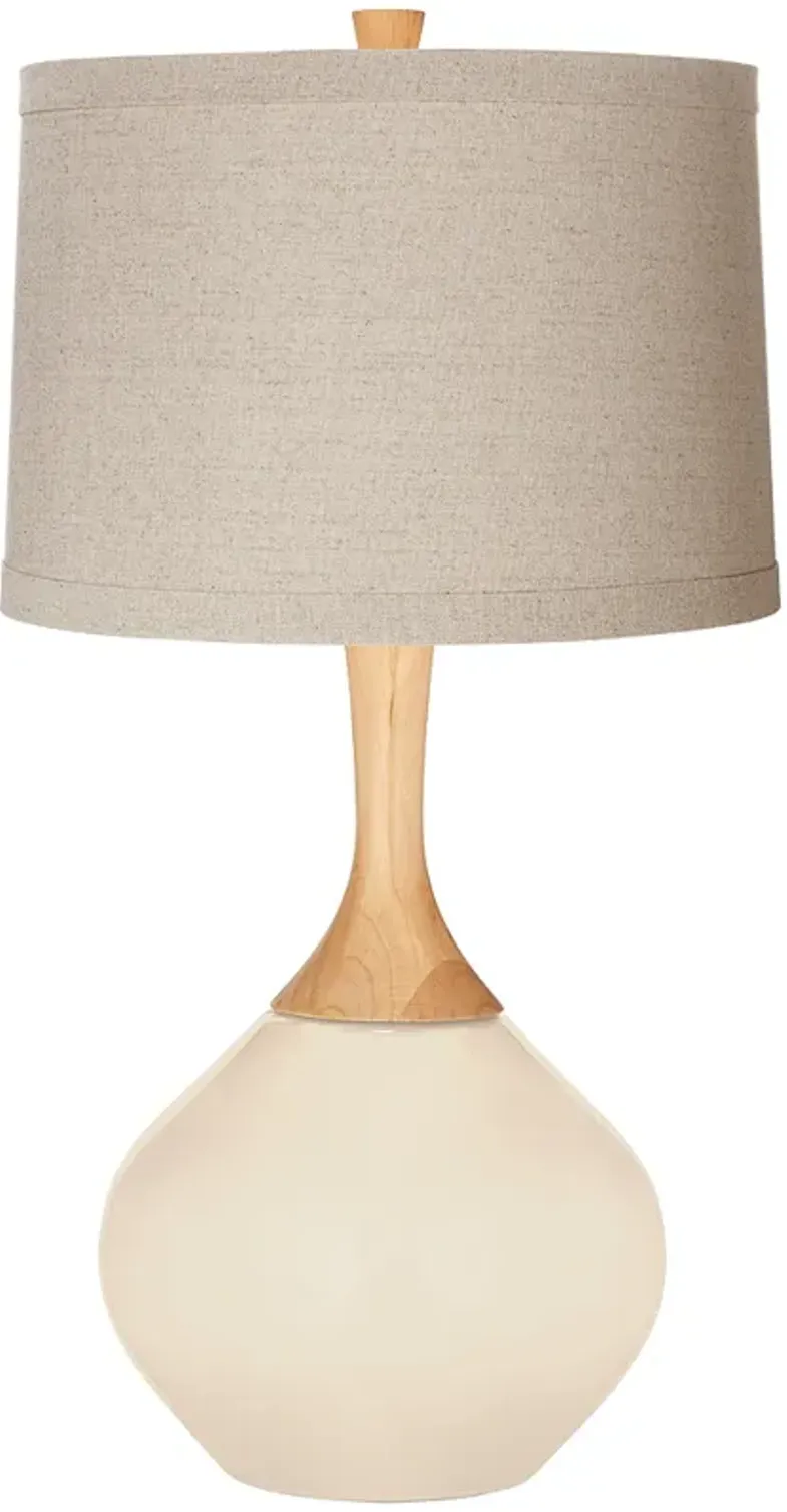 Steamed Milk Natural Linen Drum Shade Wexler Table Lamp