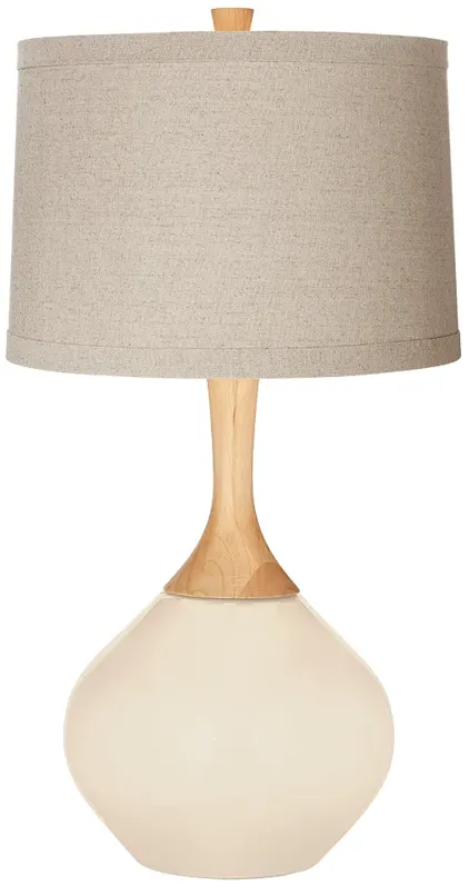 Steamed Milk Natural Linen Drum Shade Wexler Table Lamp