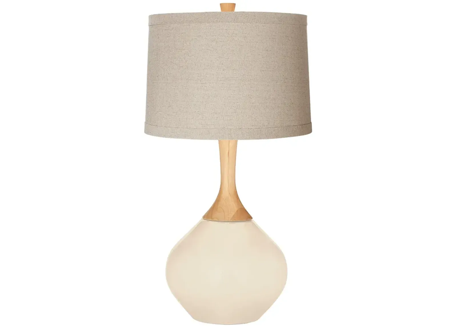 Steamed Milk Natural Linen Drum Shade Wexler Table Lamp