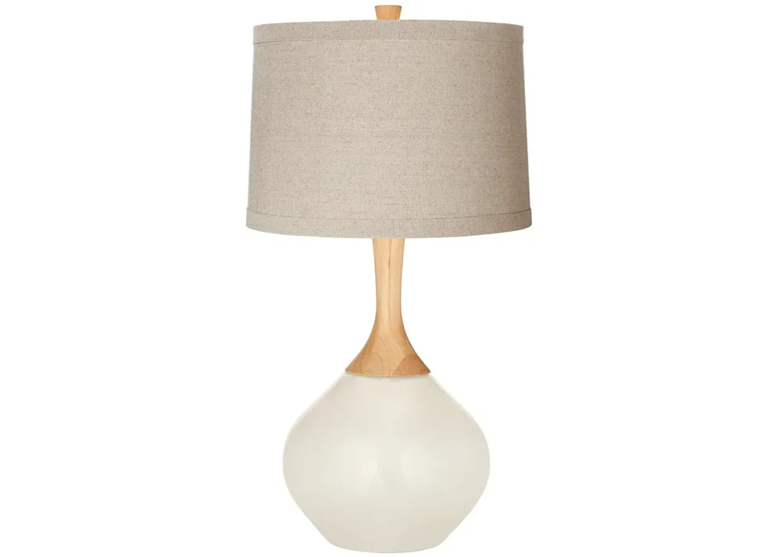 West Highland White Natural Linen Drum Shade Wexler Table Lamp