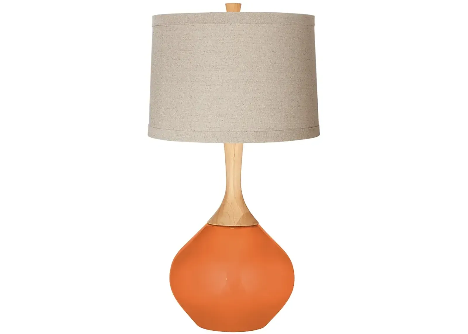 Color Plus Wexler 31" Natural Linen Shade Celosia Orange Table Lamp