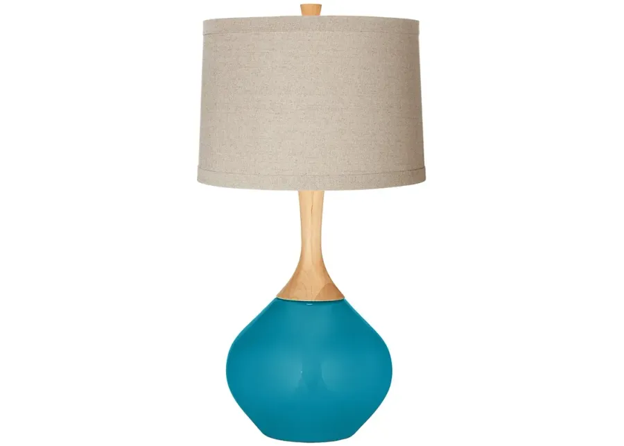 Color Plus Wexler 31" Linen Shade Caribbean Sea Blue Table Lamp