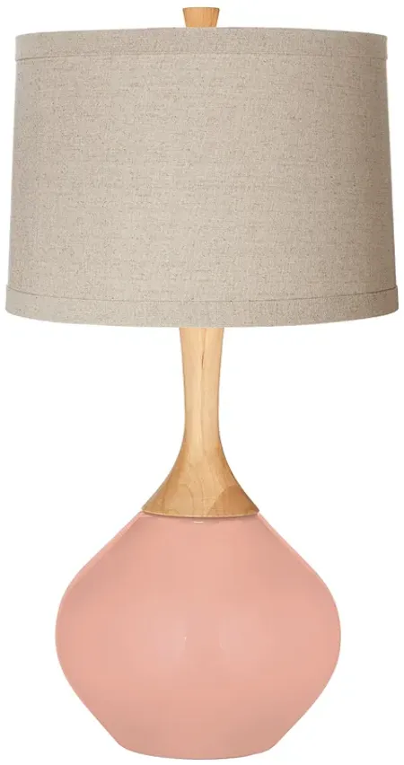Color Plus Wexler 31" Linen Shade Mellow Coral Pink Table Lamp