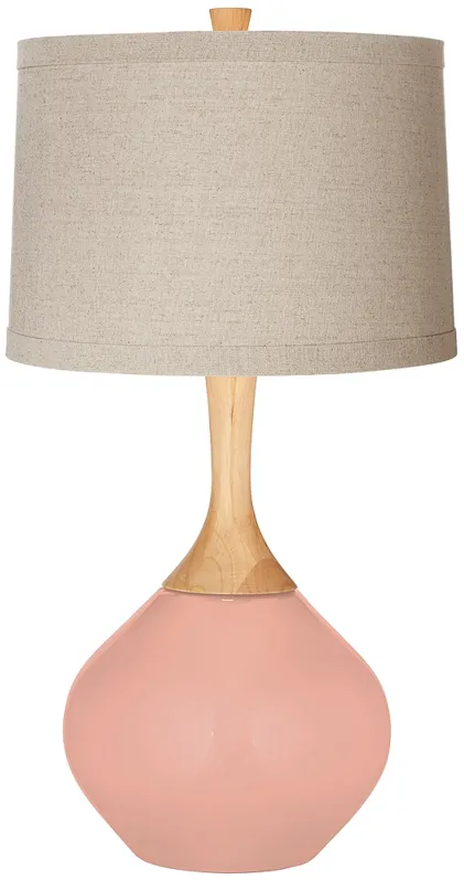 Color Plus Wexler 31" Linen Shade Mellow Coral Pink Table Lamp