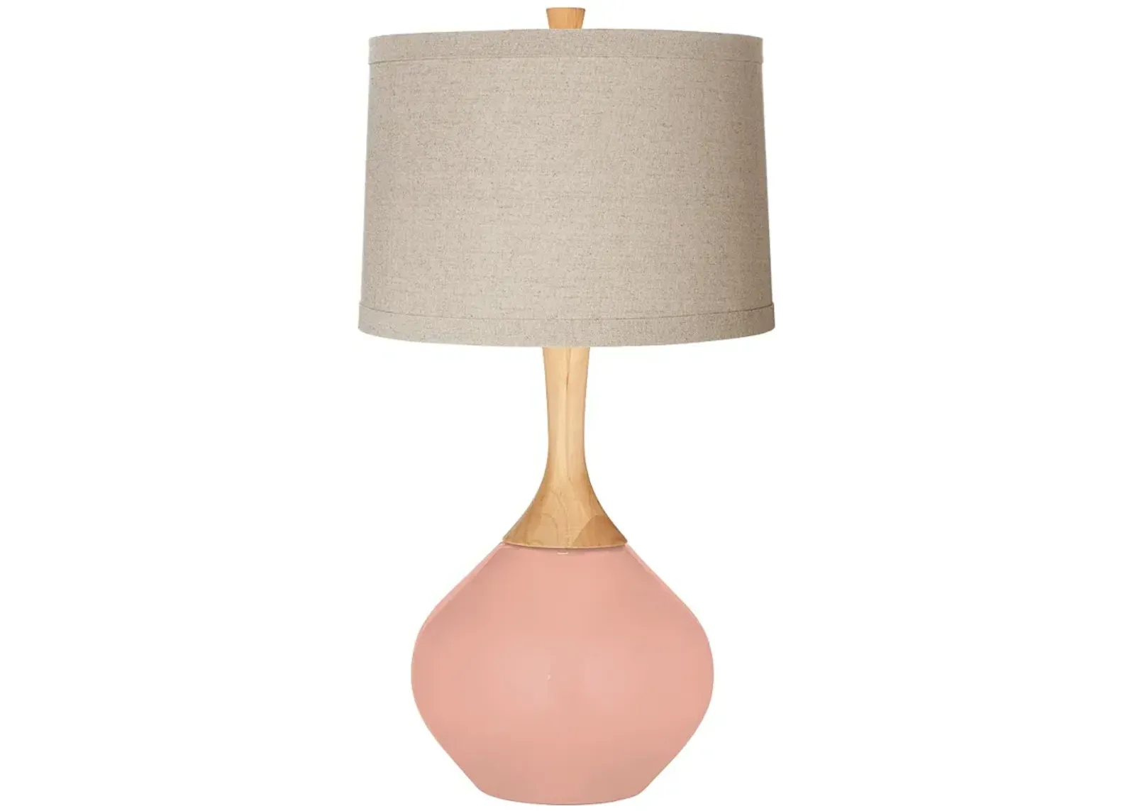 Color Plus Wexler 31" Linen Shade Mellow Coral Pink Table Lamp