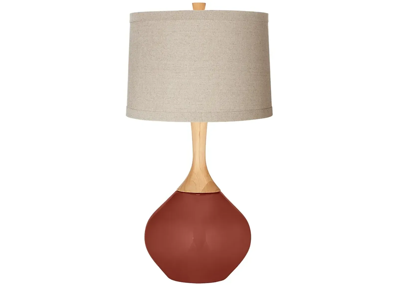 Color Plus Wexler 31" High Linen Shade Madeira Red Table Lamp