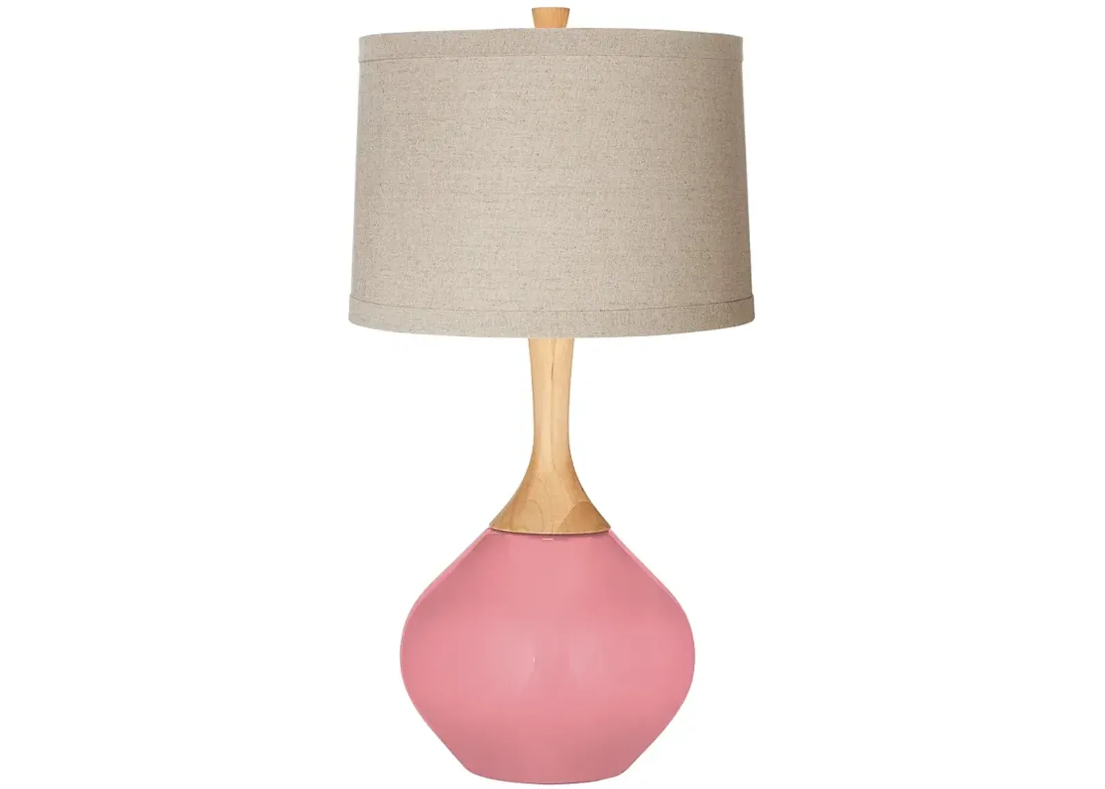 Color Plus Wexler 31" High Natural Linen Shade Haute Pink Table Lamp