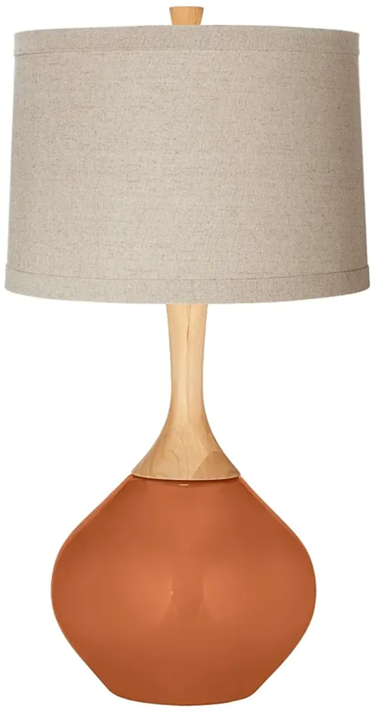 Color Plus Wexler 31" Linen and Robust Orange Glass Table Lamp