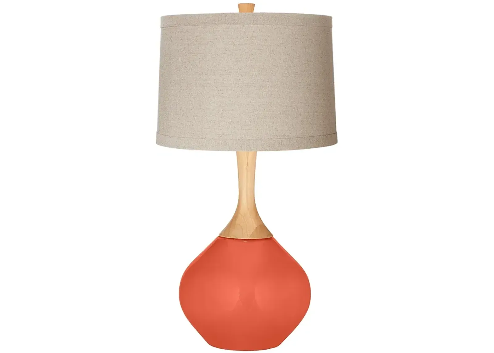 Color Plus Wexler 31" Natural Linen Shade Daring Orange Table Lamp