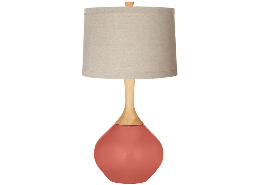 Color Plus Wexler 31" High Natural Linen Shade Coral Reef Table Lamp