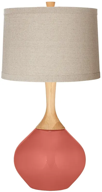 Color Plus Wexler 31" High Natural Linen Shade Coral Reef Table Lamp