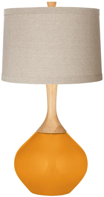 Color Plus Wexler 31" High Linen Shade Carnival Orange Table Lamp