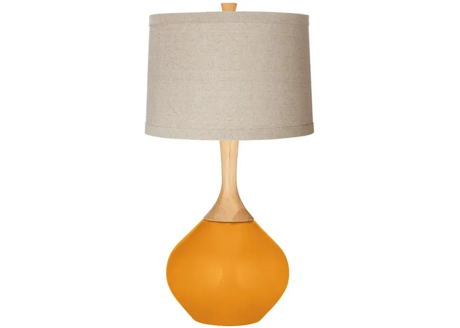 Color Plus Wexler 31" High Linen Shade Carnival Orange Table Lamp