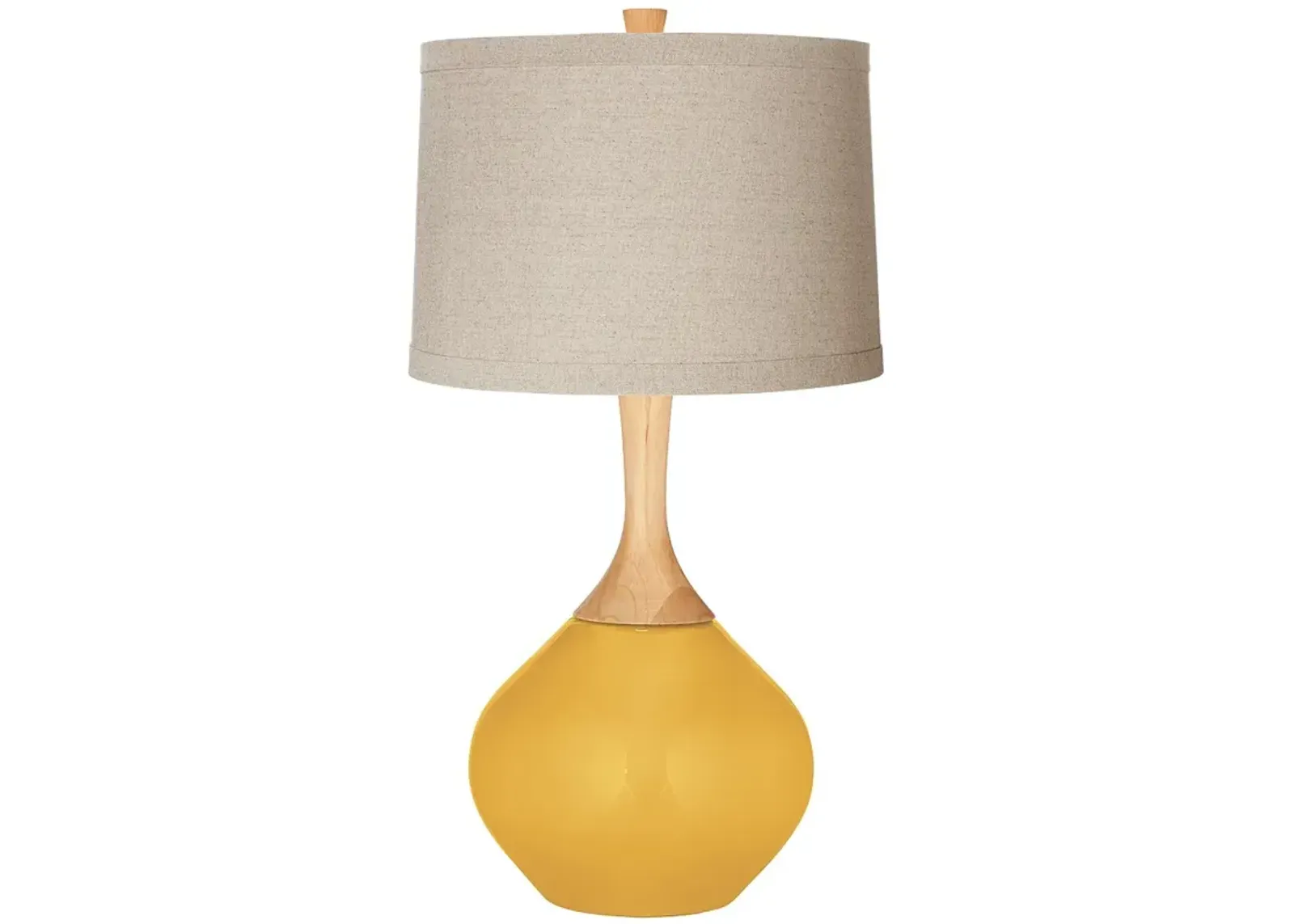 Color Plus Wexler 31" Modern Linen Shade Goldenrod Yellow Table Lamp