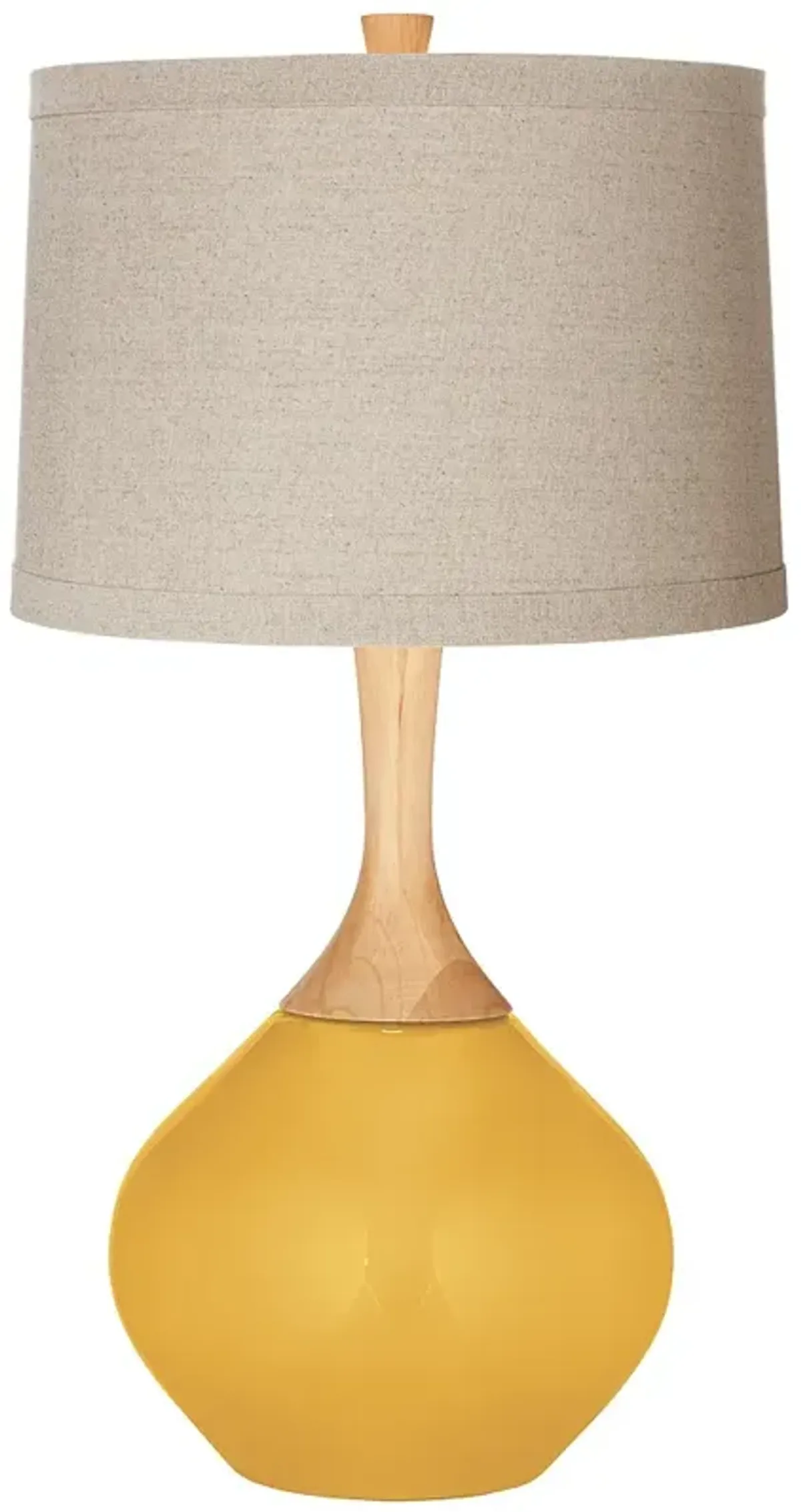 Color Plus Wexler 31" Modern Linen Shade Goldenrod Yellow Table Lamp