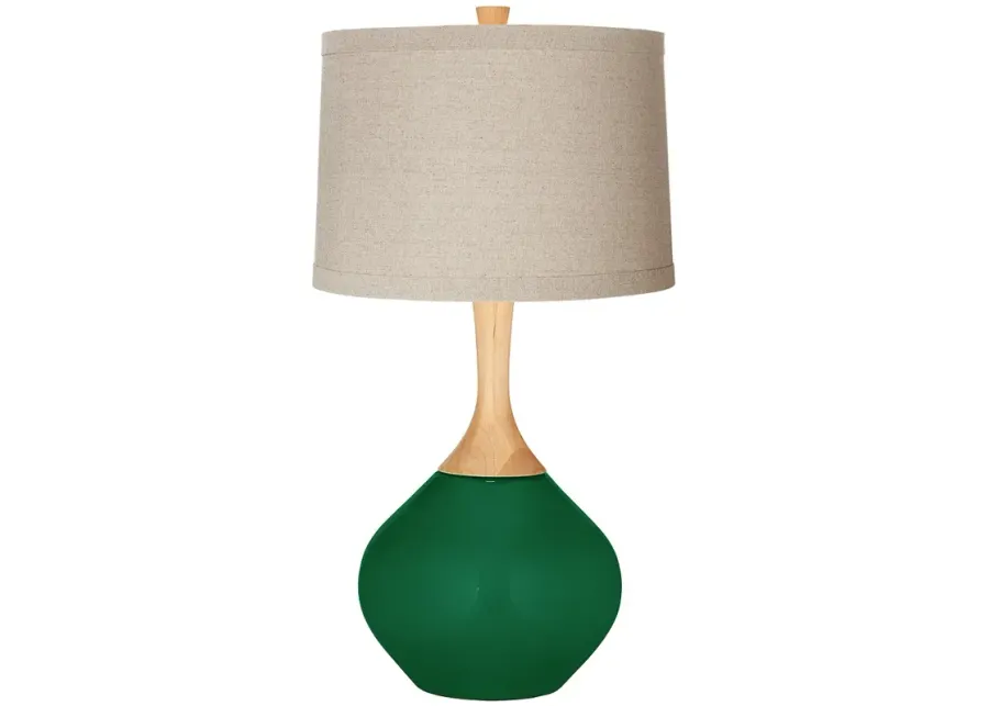 Color Plus Wexler 31" Natural Linen and Greens Color Table Lamp