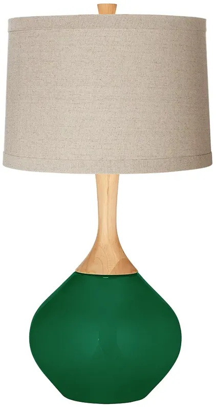 Color Plus Wexler 31" Natural Linen and Greens Color Table Lamp