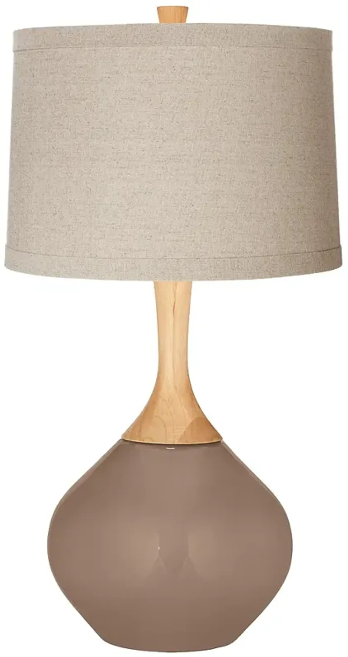 Mocha Natural Linen Drum Shade Wexler Table Lamp