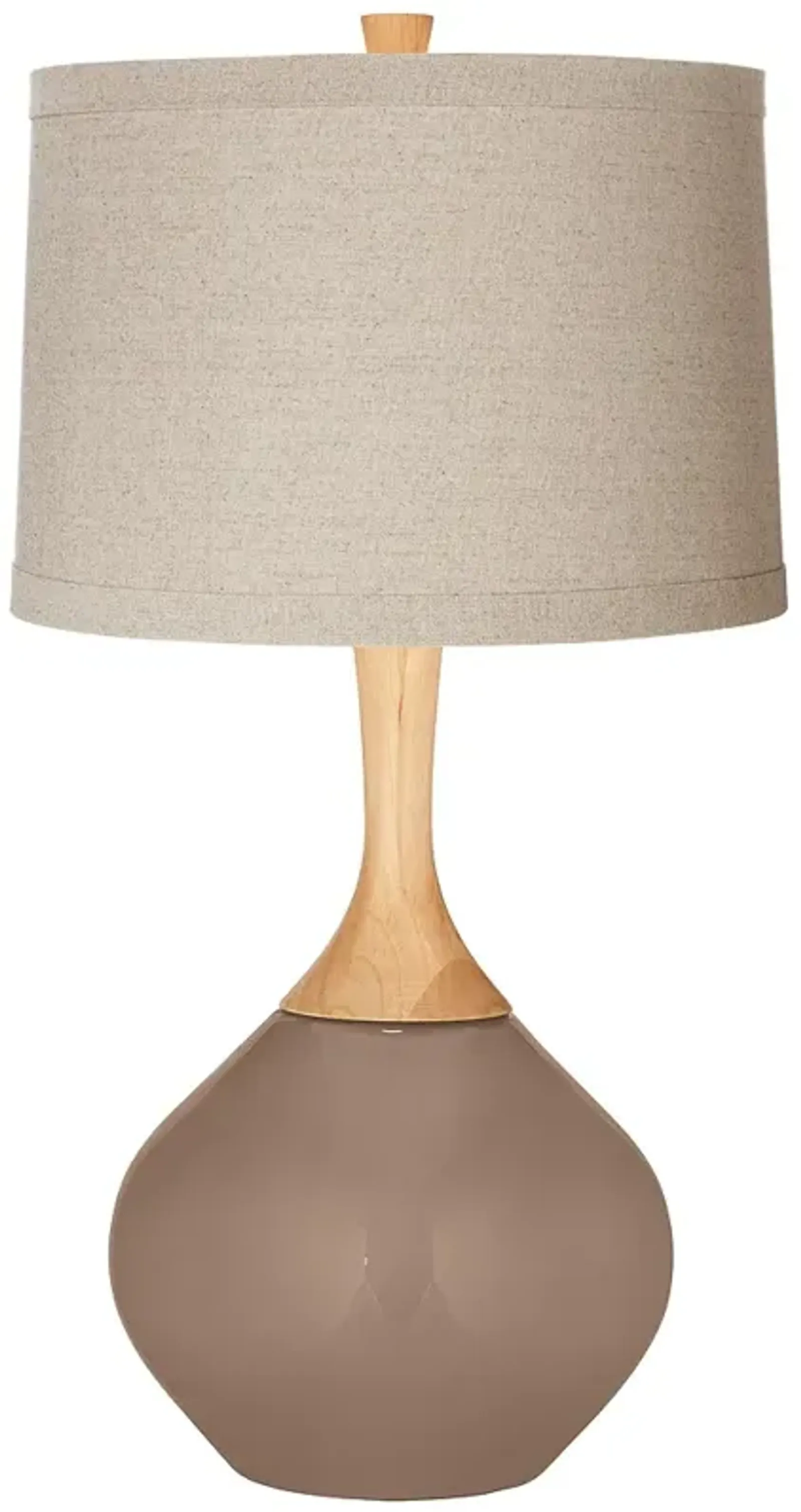 Color Plus Wexler 31" Natural Linen Drum Shade Mocha Brown Table Lamp