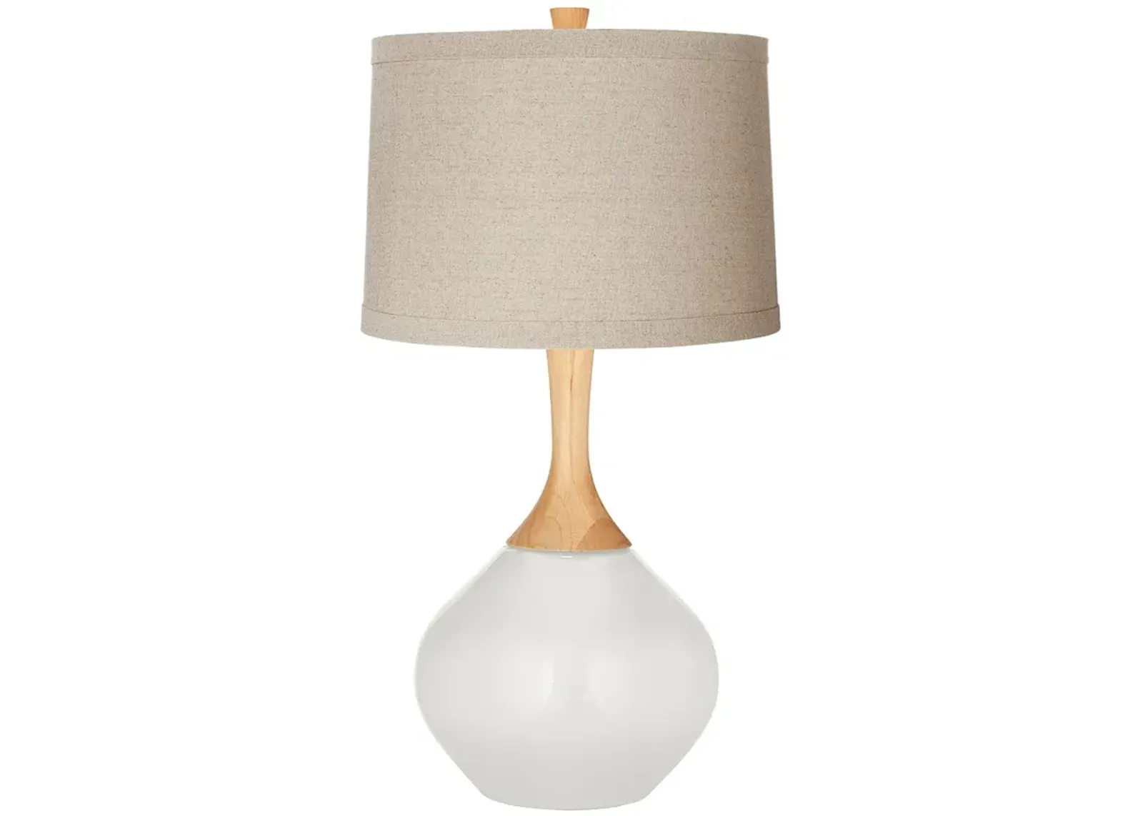 Color Plus Wexler 31" Linen and Winter White Glass Table Lamp