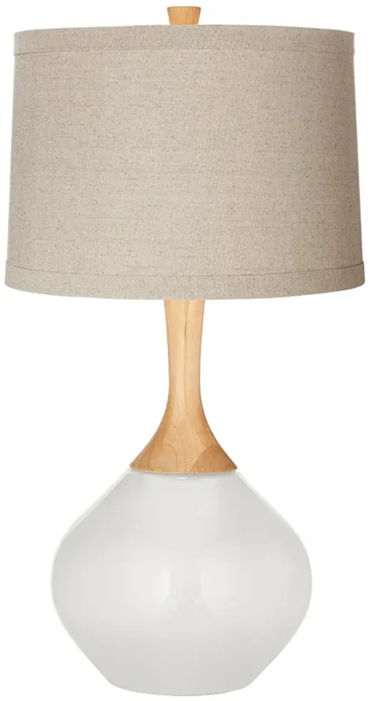 Color Plus Wexler 31" Linen and Winter White Glass Table Lamp